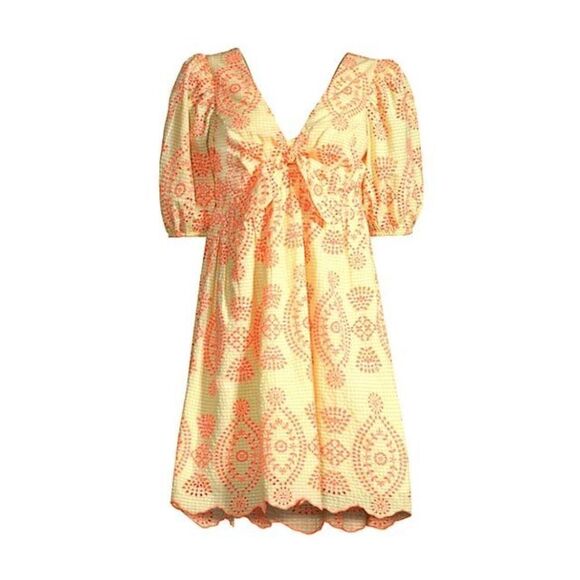 💛 NWT LILLY PULITZER Sarafina Eyelet Babydoll Cotton Dress SIZE 14 MSRP $258 - Picture 2 of 16